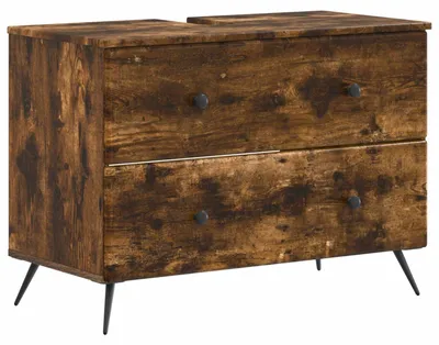 Zdjęcie produktu dla vidaXL Szafka pod umywalkę BREDA, imitacja dębu wędzonego, 82 x 41 x 59 cm