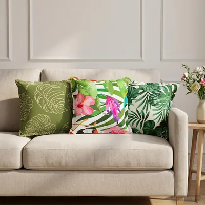 Produktbild von Möbel Kissenbezug 12 stk. HOUTEN Blattdesign 40 x 40 cm Polyester - Kissenbezüge &27584