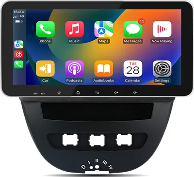 Obrázok produktu pre 10.33" Carplay 4+64G Android 15 Autorádio pre Peugeot 107 Citroen C1 Toyota Aygo 2005-2014 GPS Navi BT WIFI 4G SWC DAB+ RDS USB DSP 8-Core