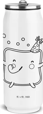 Produktbild von Mr. & Mrs. Panda Edelstahl Trinkflasche Toast Party - Weiß - Geschenk, Wasserflasche, für Partner, sport, Valentinstag, Freundin, Thermoflasche, Jahrestag, Frauen, Schul