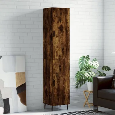 Produktbild von vidaXL Highboard Räuchereiche 34,5x34x180 cm Holzwerkstoff