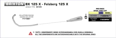 Image de Échappement ARROW racing pour Brixton BX 125 X Felsberg 125 X