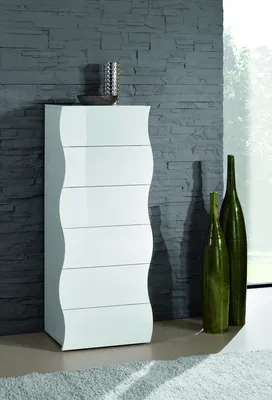 Image de Kommode >Onda< in Weiß Hochglanz - 50x121.7x40cm (BxHxT)