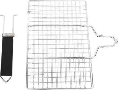 Image de Panier à grillades pour poissons en acier inoxydable 304 pliable et amovible Panier à grillades pour légumes en acier inoxydable 304 pliable et amovible Accessoires pour grillades au barbecue pour poissons, viandes et légumes