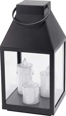Laterne Windlicht Stalllaterne Gartenlaterne 3 LED Kerzen Timer H35cm