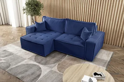 Produktbild von Kaiser Möbel L-förmiges Bohoo-Ecksofa mit Schlaffunktion Blau Links
