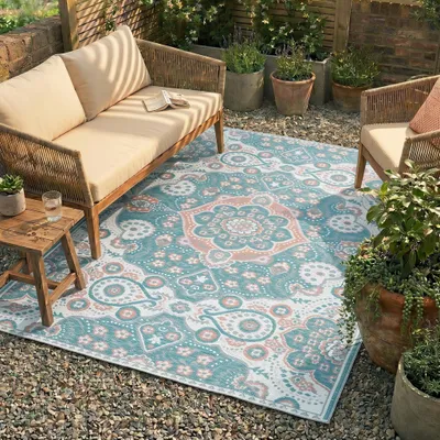 Image de Volero - Tapis de balcon - Vedra Medaillon Bleu - 160x230 cm