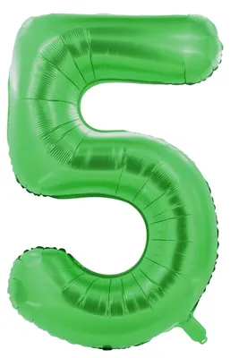 Produktbild von Folienballon 100cm Zahl 5 matt grün