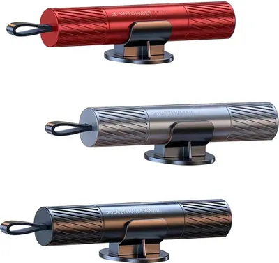 Produktbild von 3er Pack Sicherheitshammer mit Gurtschneider & Glasbrecher, Notfallhammer, Auto Rettungswerkzeug