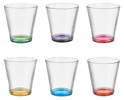 Produktbild von Vivalto Wasserglaser/Trinkglaser - 6x - Farbmix - 310 ml - 9 cm