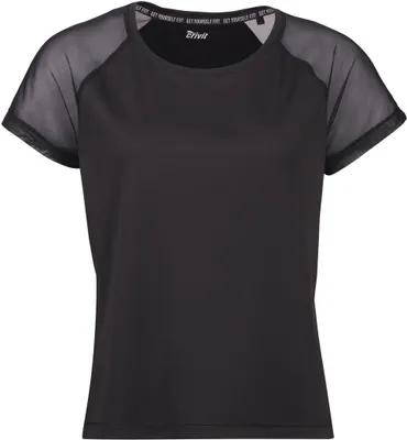 Produktbild von Damen Funktionsshirt Kurzarm Sport Tshirt Fitness Top Rundhals Schwarz XS 32-34