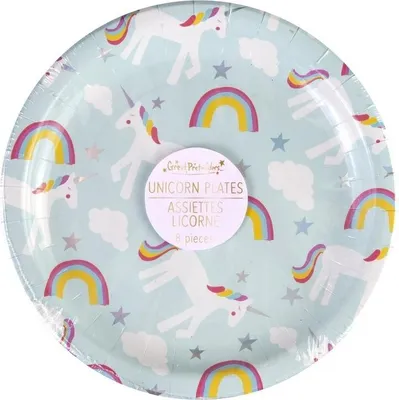 Produktbild von Einhorn Teller, 15 cm - Partygeschirr, Tischdeko, Kindergeburtstag