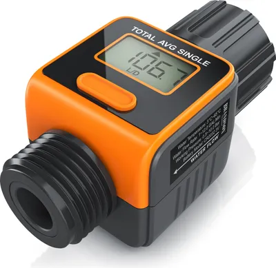 Produktbild von Brandson - Digitaler Wasserzähler - Durchflussmesser - praktische Wasseruhr für den Garten - 4 Modi zur Kontrolle des Wasserverbrauchs - Wassermengenzähler - Innen- und Außeneinsatz – IPX6