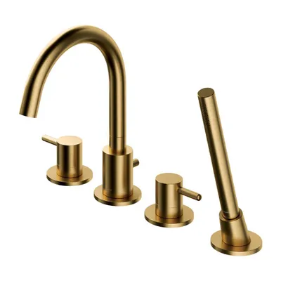 Produktbild von Omnires Y Y1232GLB 4-Loch-Wannenarmatur, gebürstetes Gold
