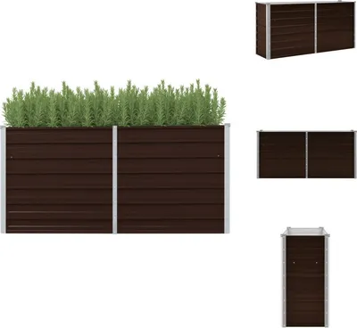 Produktbild von vidaXL Garten-Hochbeet Braun 160 x 40 x 77 cm Verzinkter Stahl -  Blumentöpfe & Pflanzgefäße