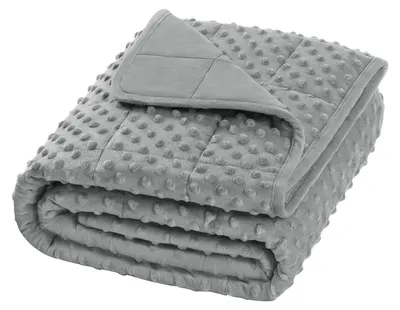 Immagine prodotto di Coperta ponderata - Coperta pesante - Allevia lo stress - Morbido tessuto di flanella corallo - 90 x 120 cm - 1,4 kg - Grigia - Per adulti