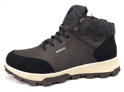 Image de Chaussures de ville pour hommes Rieker, bottes, doublure chaude, couleur marron, style décontracté