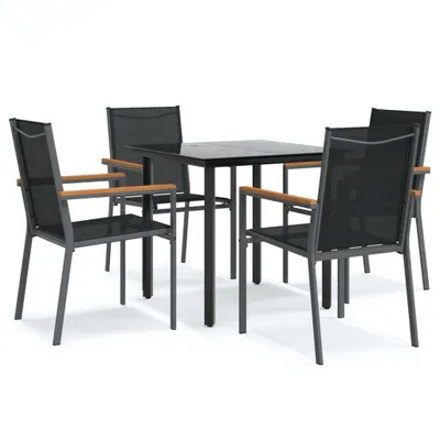 Imagen del producto de vidaXL Juego de mesa de jardín de 5 piezas, color , fabricado con textileno y acero