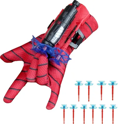 Produktbild von Spiderman-Handschuhe für Kinder mit zehn Saugnäpfen, rot, universelle Größe