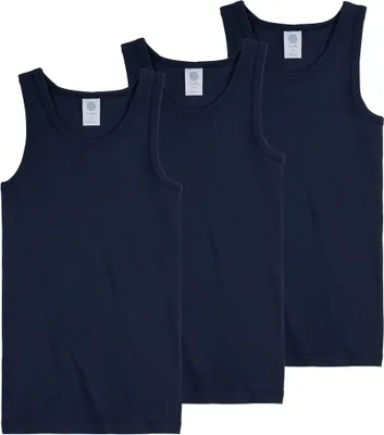 Produktbild von Sanetta Jungen Unterhemden 3er Pack - Tank Top, Basic, Organic Baumwolle, einfarbig Dunkelblau 116 (4-5 Years)