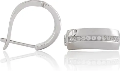 Produktbild von 925 Sterling Silber Scharniercreolen 15mm Zirkoniabesetzt