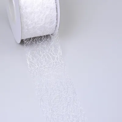 Produktbild von Spiderweb Dekoband - weiß - 5cm - 25m/ Rolle - 67 001-R 50