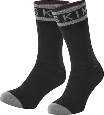 Produktbild von Sealskinz Waterproof Warm Weather Mid Length Sock With Hydrostop Black/Grey XL Fahrradsocken
