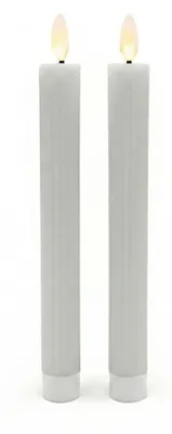 Imagen del producto de Relaxdays, juego de 2 velas LED de pie, color gris