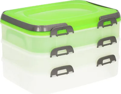 Produktbild von Domotti Dolce - Kuchenbehälter Kuchenhaube 40 x 30 x 24,3 cm MIX blau grau rosa