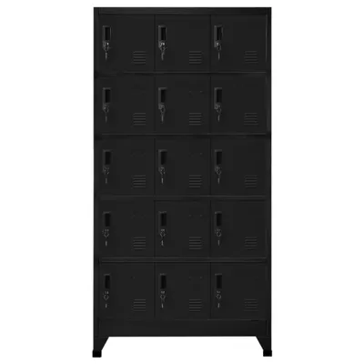 Produktbild von vidaXL Schließfachschrank Schwarz 90x40x180 cm Stahl