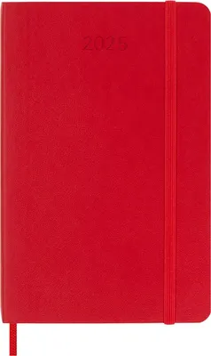 Produktbild von Moleskine 12 Monate Tageskalender 2025, Pocket/A6, 1 Tag = 1 Seite, Weicher Einband, Scharlachrot