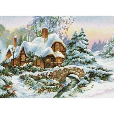 Immagine prodotto di Luca-S set per punto croce "Paesaggio invernale I"; schema contato, 47x34cm