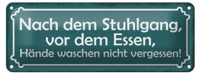 Produktbild von Blechschild Spruch 27x10cm Hände waschen nicht vergessen Dekoration