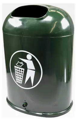 Produktbild von Abfallbehälter für den Außenbereich, 45 Liter, verzinkter Stahl, dunkelgrün