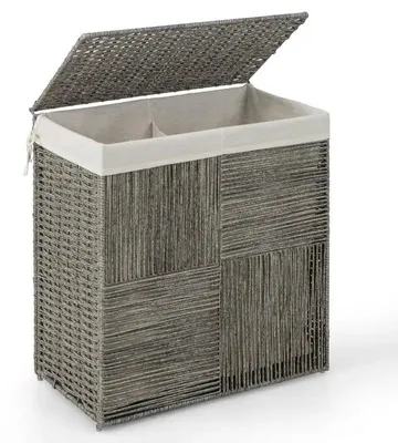 Productafbeelding van Wasmand van 29 gallon met praktische handgrepen en een binnenzak, grijs