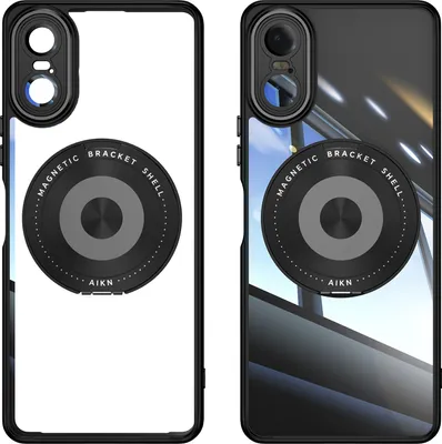 Obrázek produktu pro Pouzdro na mobil pro Sony Xperia 10 VI transparentní vojenská ochrana s magnetickým kroužkovým stojánkem a krytem fotoaparátu černý