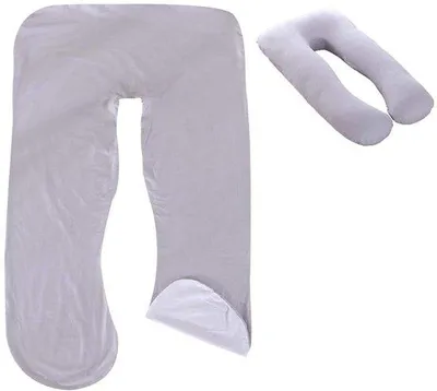 Zdjęcie produktu dla Pokrowiec na poduszkę ciążową Unyqoos® w kształcie litery U, o wymiarach 140 x 80 cm, wykonany z hipoalergicznej bawełny, z dwustronnym zamkiem błyskawicznym, wolny od BPA