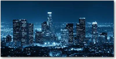 Produktbild von Tulup® Leinwandbild -100x50 cm - Wandkunst - Drucke auf Leinwand - Leinwanddruck  - Sehenswürdigkeiten & Architektur - Blau - Los Angeles Nacht