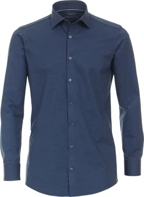 Produktbild von VENTI Herren Businesshemd Langarm Kent Modern-Fit Jerseyflex Blau 46