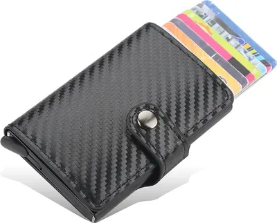 Produktbild von Kartenetui Geldbörse Auslesesicher Kreditkarten Portemonnaie Carbon Style RFID Schutz Flach