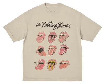 Produktbild von The Rolling Stones T-Shirt Herren Sketch Tongues beige L