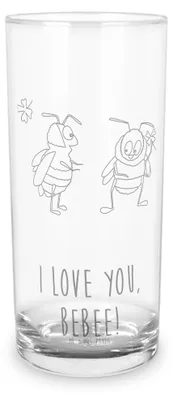 Produktbild von Mr. & Mrs. Panda Glas Bienen Paar 400 ml - Transparent - Geschenk, für Freundin, Hochzeitstag, Trinkglas, Cocktailglas, Wasserglas, Longdrinkglas, Frauen, Valentinstag
