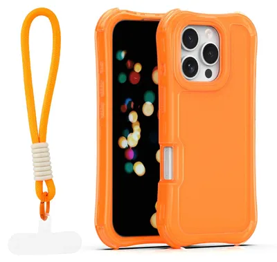 Zdjęcie produktu dla Nakładka Safepop Ze Smyczą Do Iphone 16 Pro Max 6,9" Pomarańczowa