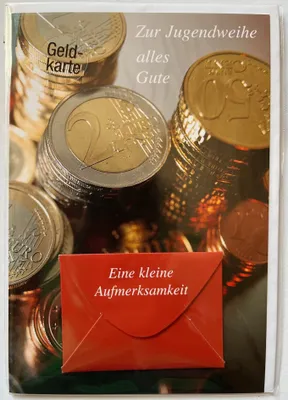 Produktbild von Jugendweihe - Karte mit Briefumschlag - Geldmünzen