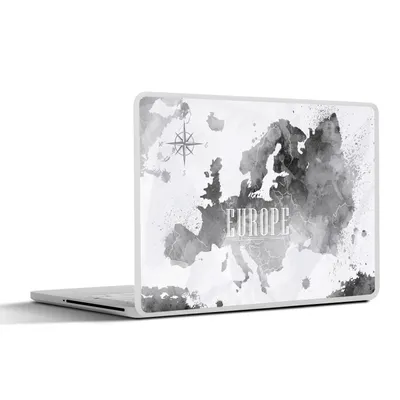 Produktbild von MuchoWow® Laptop Aufkleber Sticker Cover Aquarell - Weltkarte - Schwarz 36.5x27.5 cm - Laptop-Sticker