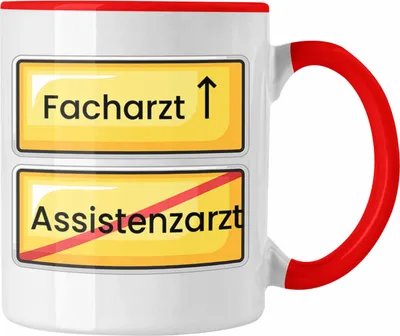 Produktbild von Trendation - Endlich Facharzt Tasse Geschenk Prüfung Bestanden Assistenzarzt Kaffee-Becher (Rot)