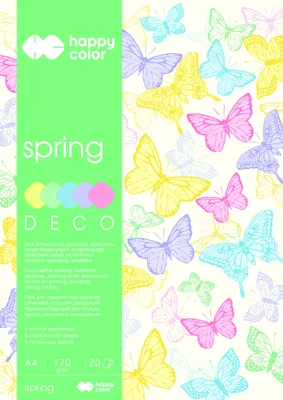 Immagine prodotto di Happy Color Blok A4 20K Deco Spring - Papier 170g do Scrapbookingu i Kartek