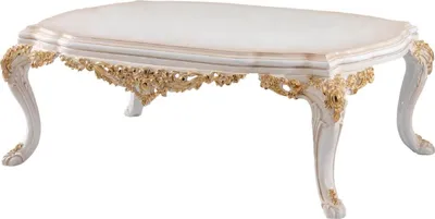 Produktbild von Casa Padrino Luxus Barock Couchtisch Beige / Weiß / Gold - Prunkvoller Wohnzimmertisch im Barockstil - Barockstil Wohnzimmer Möbel - Barock Einrichtung - Barock Möbel - Luxus Möbel im Barockstil