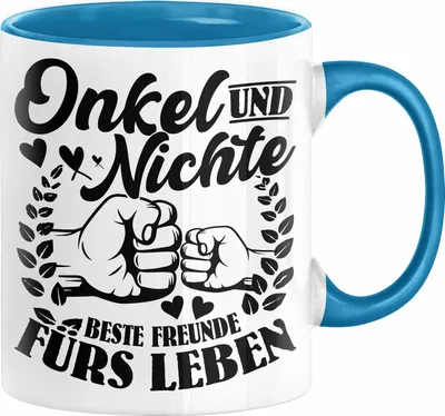 Produktbild von Onkel Und Nichte Beste Freunde für's Leben Tasse Geschenk für Onkel Geburtstag Weihnachten Kaffee-Becher (Blau)