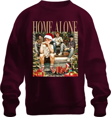 Produktbild von Home Alone Gangster Retro Vintage Kevin Kate Harry Marv - Weihnachten Christmas Xmas Uni Weihnachtspullover, Burgundy, 3XL